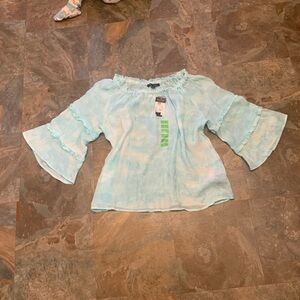 Zac & Rachel blue blouse, size L. NWT